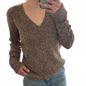 The Limited Brown Knit V-Neck Sweater